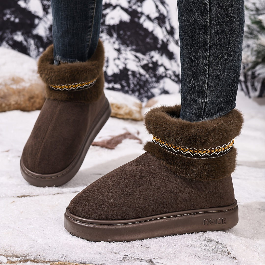 Cozy & Comfortable Warm Fleece-Lined Ankle Boots - Flossy Mom