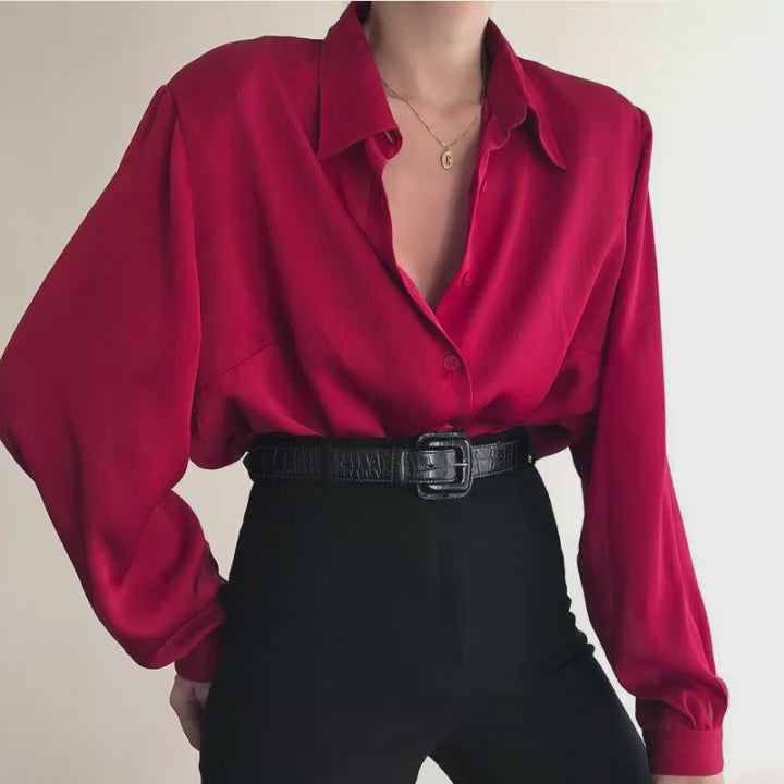 Classic Button-Up Silky Blouses for Work & Beyond