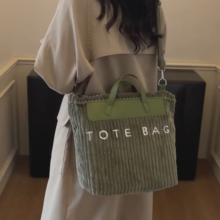 Large Zipper Tote Letter Print Golden Hardware Bags