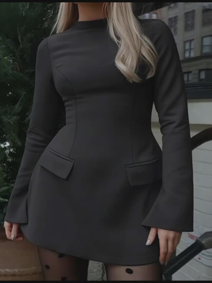 Crew Neck Body-Flattering Plus Size Stretch Dresses