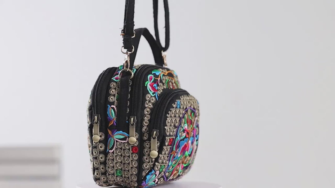 Floral Embroidered Detail 60's Inspired Handbags