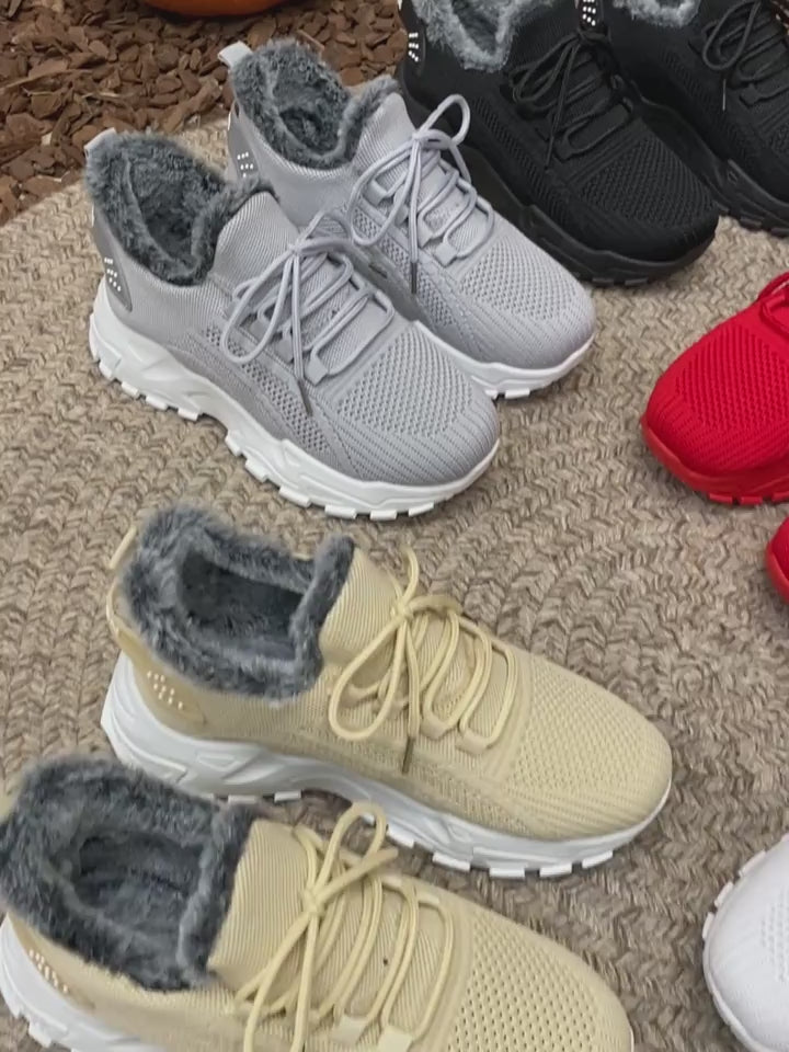 Cozy Plush Lined Fur Slip-Resistant Cushioned Sneakers