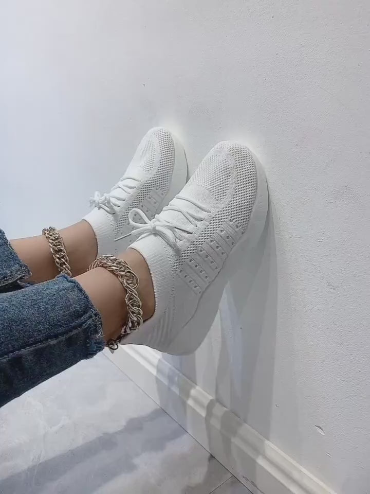 Womens Stylish Breathable Knit Comfortable Sneakers 