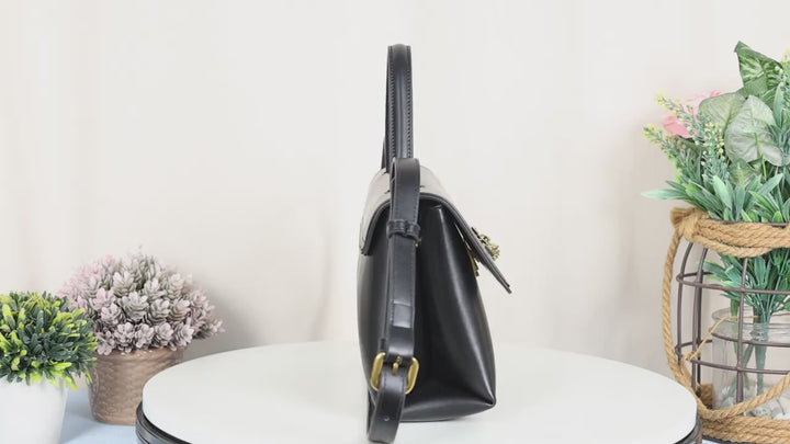 Limited Edition Square Golden-Tone Chain PU Leather Handbags