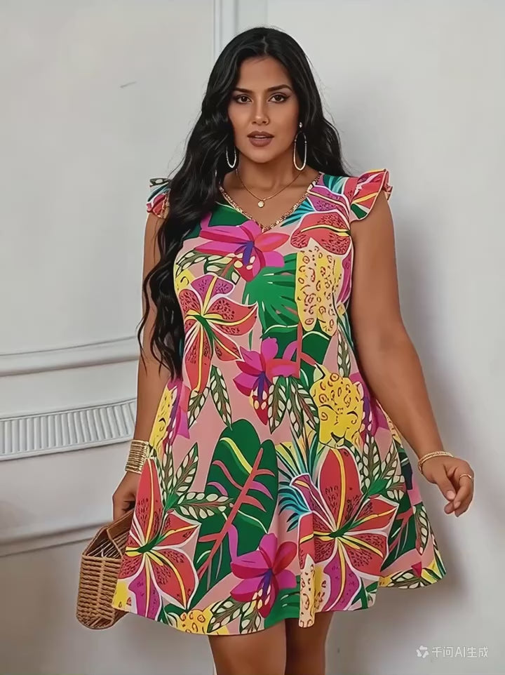 women in flower dress video