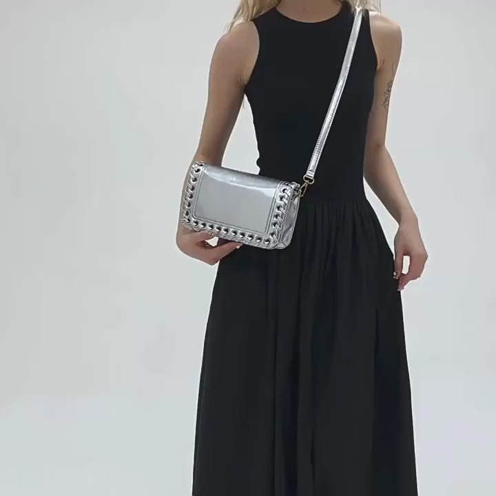 Minimalist Chic PU Leather Weave Flip Design Handbags